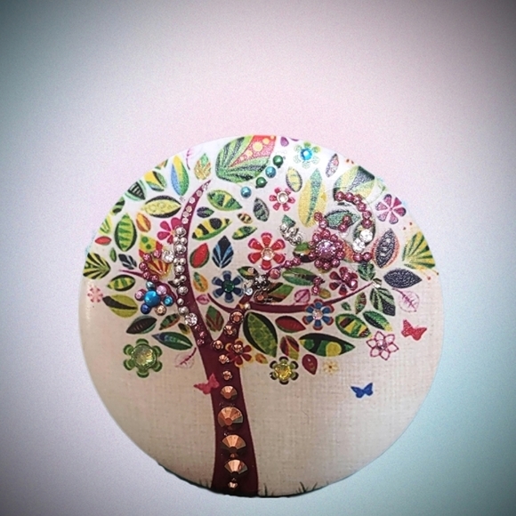 Tree of Life Jeweled Pocket Mirror - Picture 7 of 12